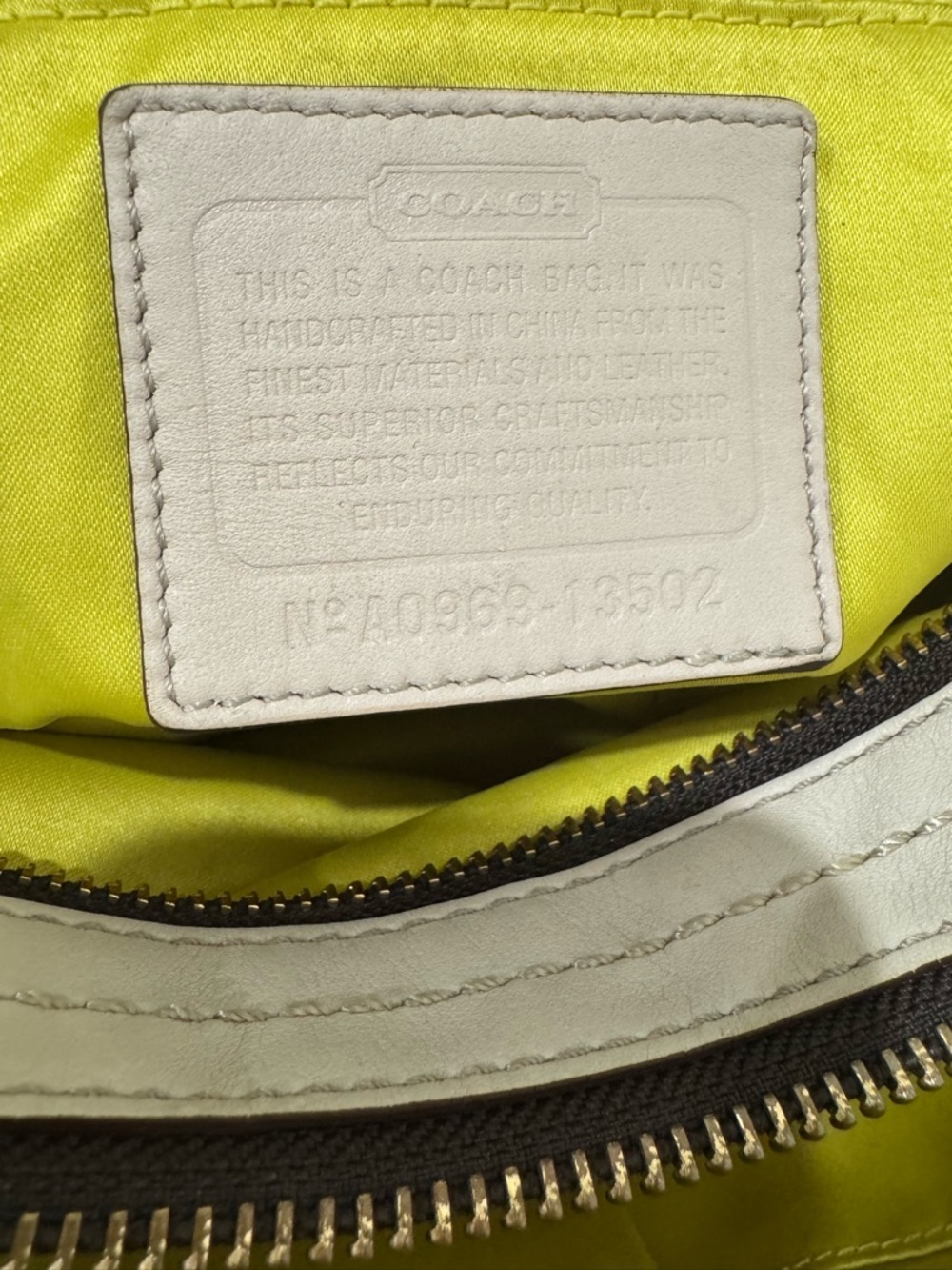 Coach VTG Metallic Gold Bonnie Linen Lurex Satchel Shoulder Handbag Purse #13502 - Picture 17 of 17
